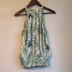 Joie Tropical Green Halter Top